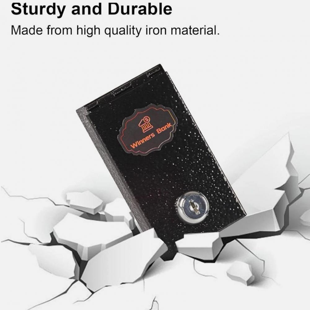 Metal Cash Box Portable Metal  - Lockbox Key Secure 评论和价格