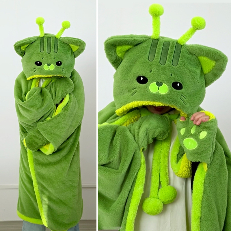 Cartoon Cute Alien Cat Hooded  - Fire Blanket Kitchen 评论和价格
