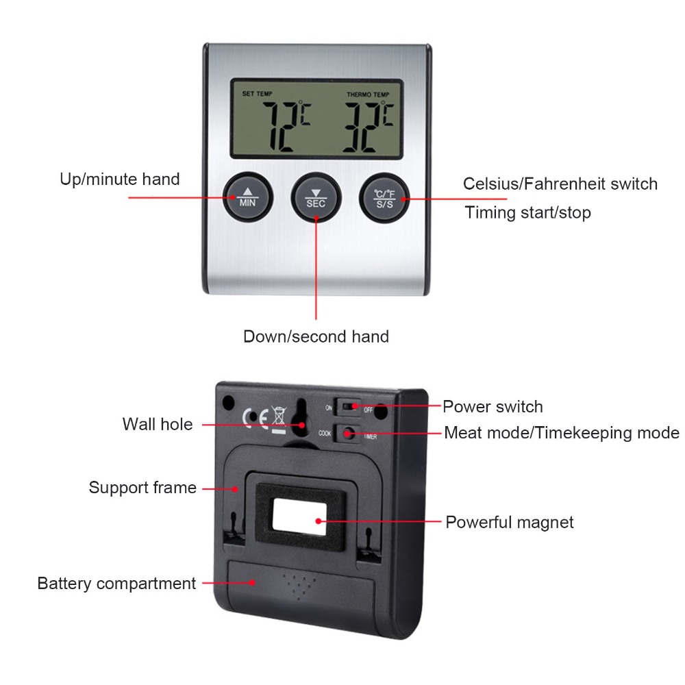 Silver Digital BBQ Meat Thermo - Pool Alarm Float 评论和价格