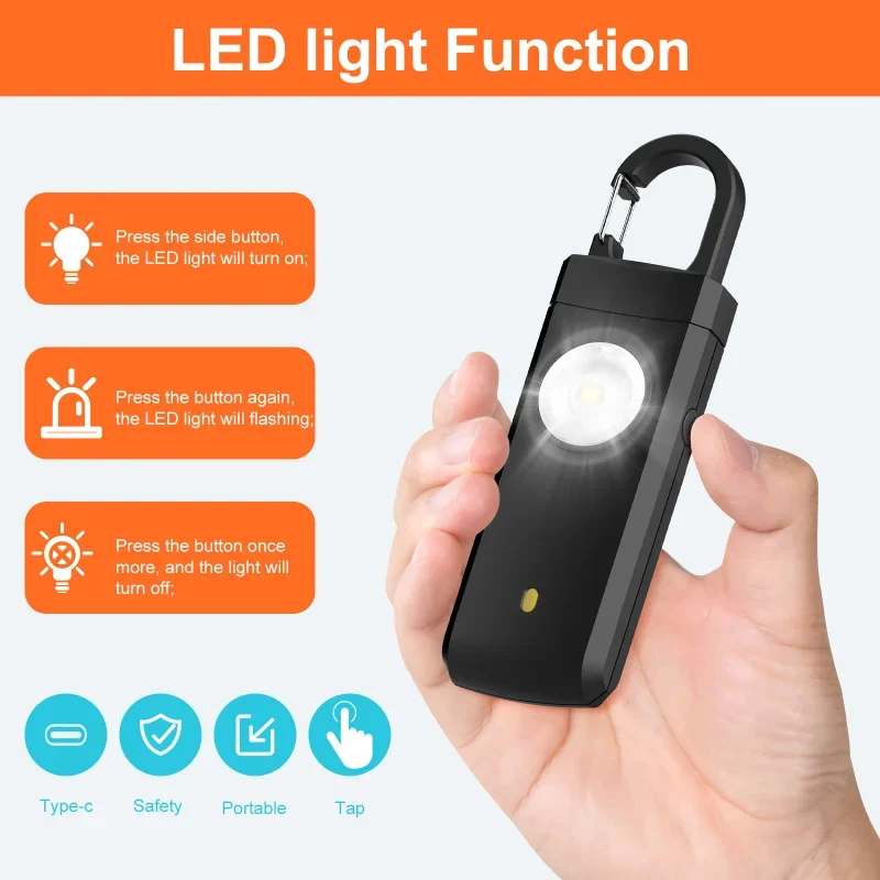 Self Defense LED Flashlight US - Personal Alarm Keychain 评论和价格
