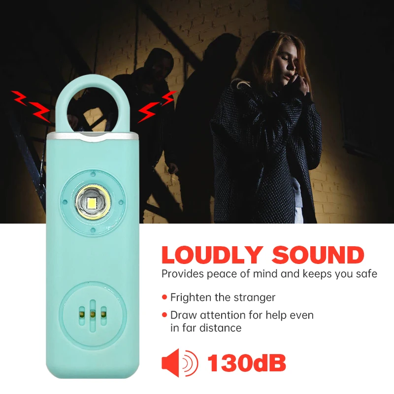 130dB Rechargeable Personal Al - Personal Alarm Keychain 评论和价格
